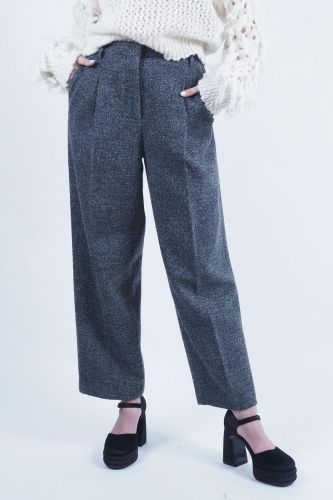 Semi Couture pantalon Gris femmes (large tweed - I46 pantalon) - Marine | Much more than shoes