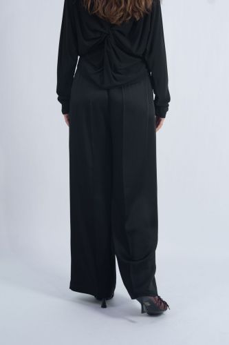 Pantalon noir en satin SEMI-COUTURE | Marine