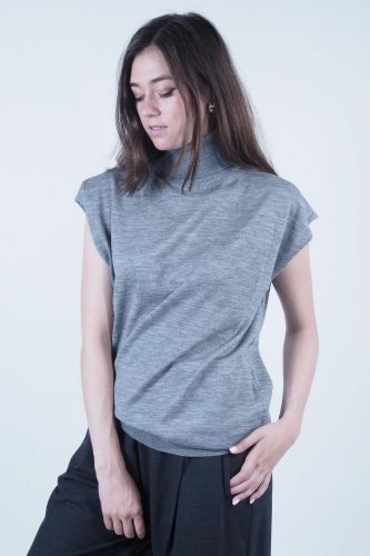 Pull sans manches gris SEMI COUTURE | Marine