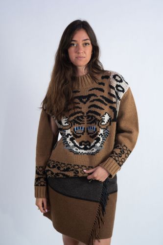 Pull tigre camel SEMI-COUTURE | Marine