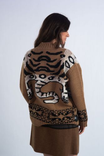 Pull tigre camel SEMI-COUTURE | Marine