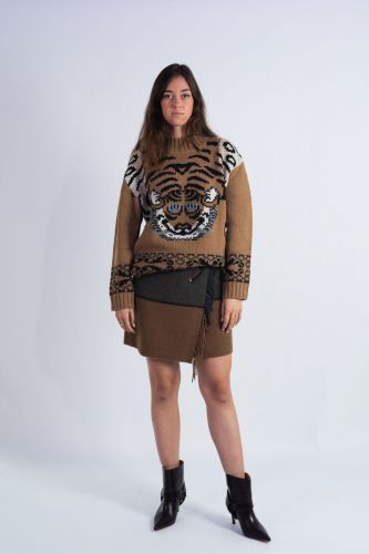 Pull tigre camel SEMI-COUTURE | Marine