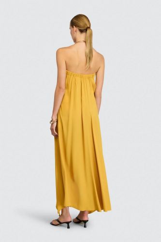 Robe bustier asymétrique jaune SEMI COUTURE | Marine