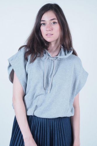 Sweat gris sans manches SEMI COUTURE | Marine