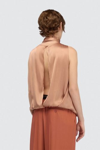 Haut en satin terracotta SEMI COUTURE | Marine