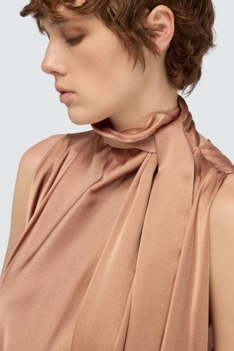 Haut en satin terracotta SEMI COUTURE | Marine
