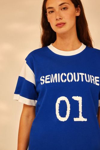 T-shirt bicolore SEMI-COUTURE | Marine