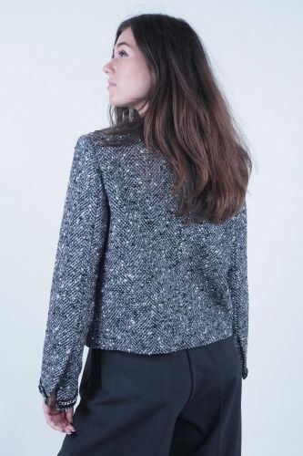 Veste en tweed noir & blanc SEMI COUTURE | Marine