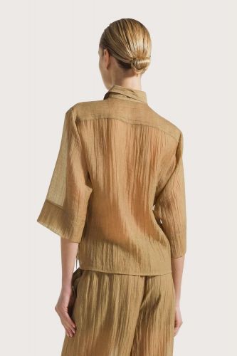 Chemise voile plissée camel SEVENTY | Marine