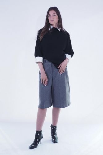 Bermuda en flanelle gris SEVENTY | Marine