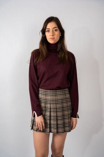 Jupe courte à carreaux SEVENTY | Marine