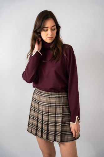 Jupe courte à carreaux SEVENTY | Marine