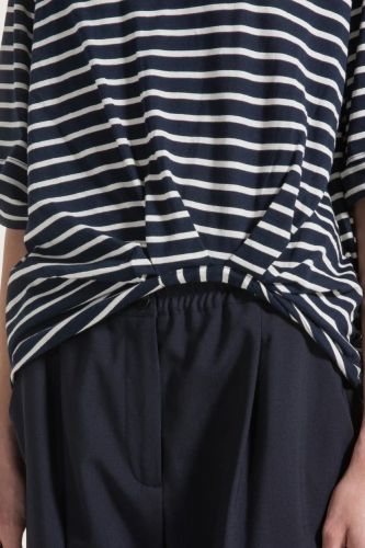 Blouse marinière resserrée dans le bas SEVENTY | Marine