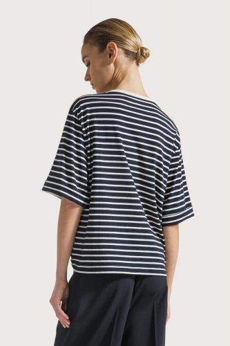 Blouse marinière resserrée dans le bas SEVENTY | Marine