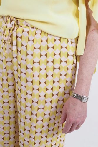 Pantalon léger jaune à motifs géométriques 1970 SEVENTY | Marine