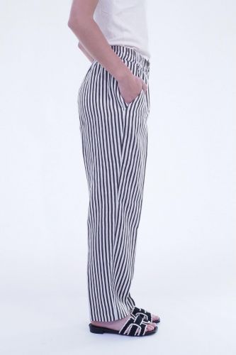 Pantalon rayé brun & blanc SEVENTY | Marine