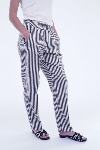 Pantalon rayé brun & blanc SEVENTY | Marine