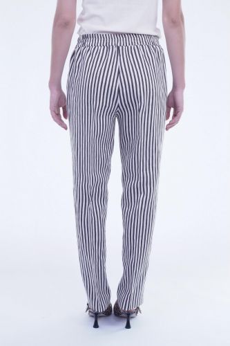 Pantalon rayé brun & blanc SEVENTY | Marine