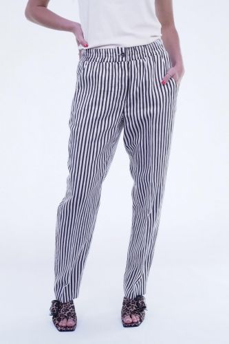 Pantalon rayé brun & blanc SEVENTY | Marine