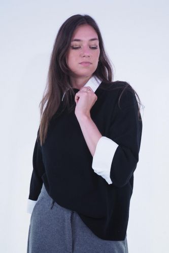Pull noir oversize SEVENTY | Marine