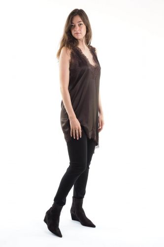 Robe courte asymétrique brune SEVENTY | MARINE Auvelais