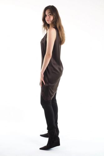 Robe courte asymétrique brune SEVENTY | MARINE Auvelais