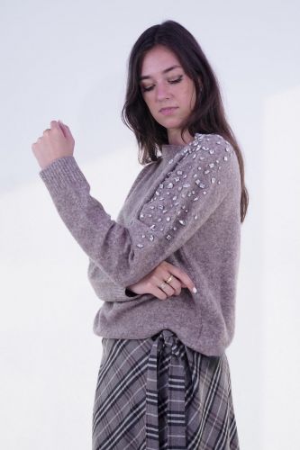 Pull camel avec strass SEVENTY | Marine