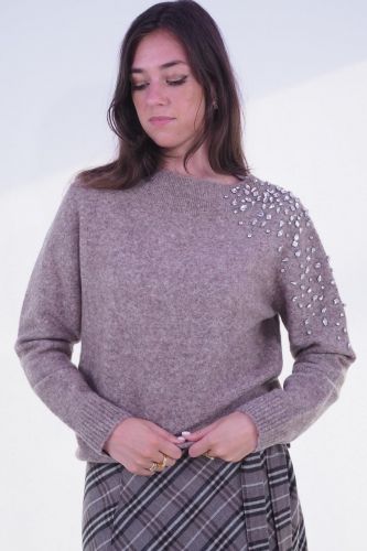 Pull camel avec strass SEVENTY | Marine