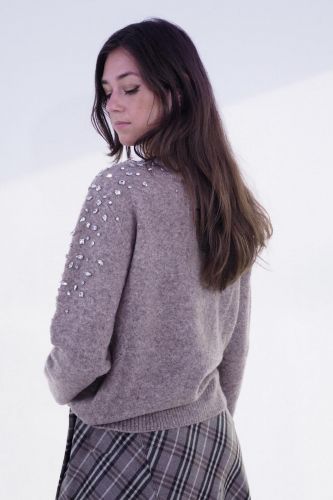 Pull camel avec strass SEVENTY | Marine