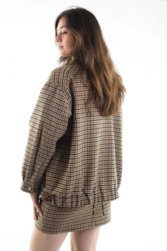 Manteau court carreaux SEVENTY | MARINE Auvelais