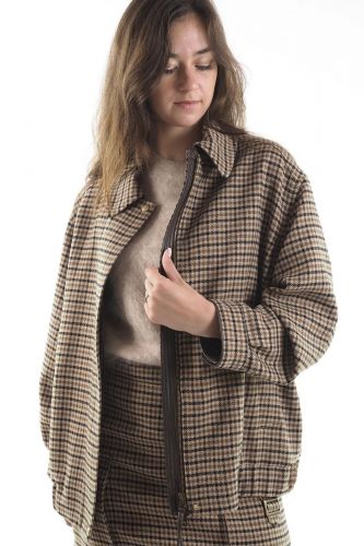 Manteau court carreaux SEVENTY | MARINE Auvelais