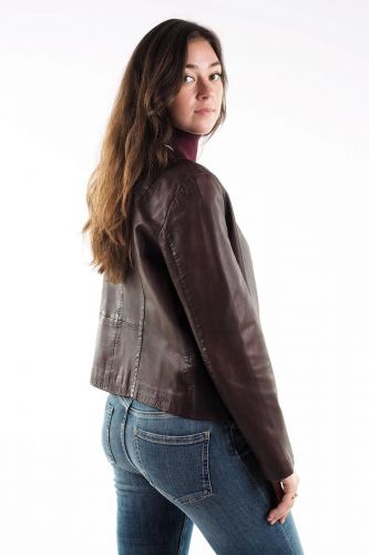 Veste courte en cuir SEVENTY | MARINE Auvelais