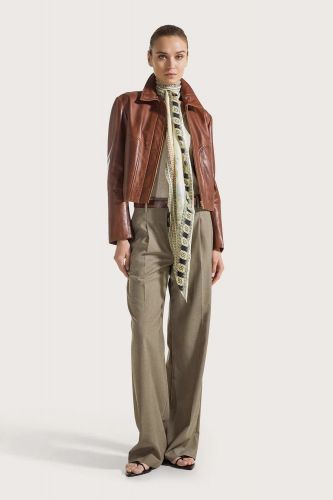 Veste en cuir cognac vintage SEVENTY | Marine