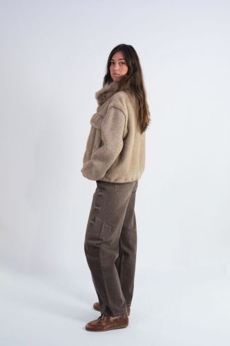 Veste manches tricot camel SEVENTY | Marine