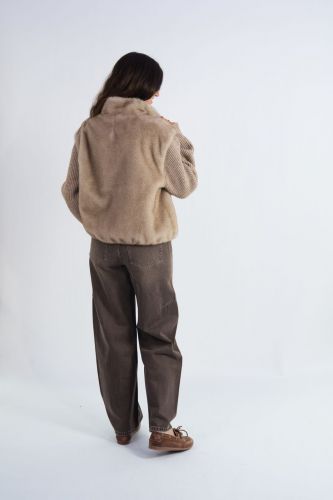 Veste manches tricot camel SEVENTY | Marine