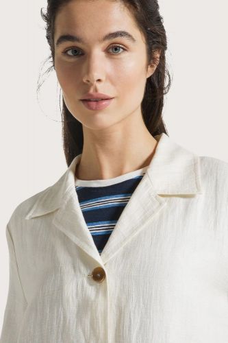 Veste courte lin plissé écru SEVENTY | Marine