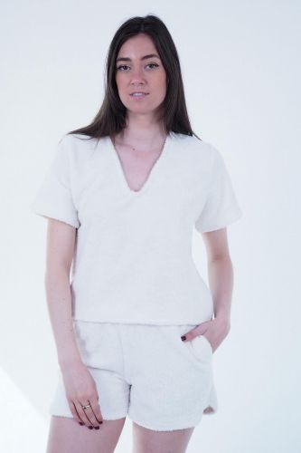 Blouse en éponge écru SHADES | Marine