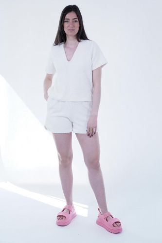 Short en éponge écru SHADES | Marine