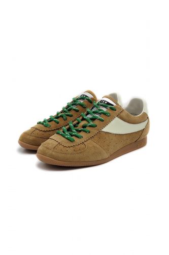 Stockton basket bas Camel femmes (basse fine JQMUS - CURRY camel / lacet vert) - Marine | Much more than shoes