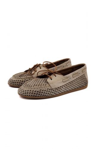 Boatshoes perforées taupe STOCKTON | Marine