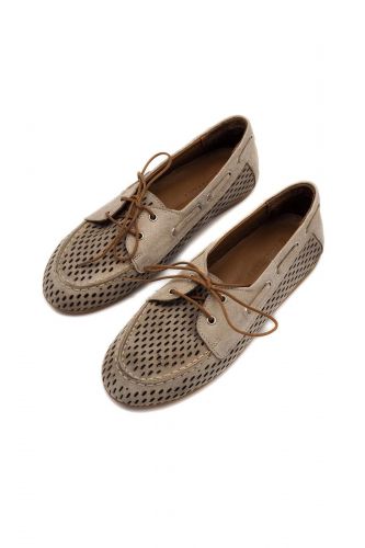 Boatshoes perforées taupe STOCKTON | Marine