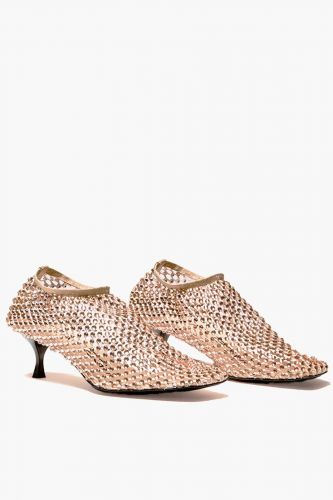 Strategia Ballerines Or femmes (ballerine filet à talon 5 cm - R14 filet + strass platine) - Marine | Much more than shoes