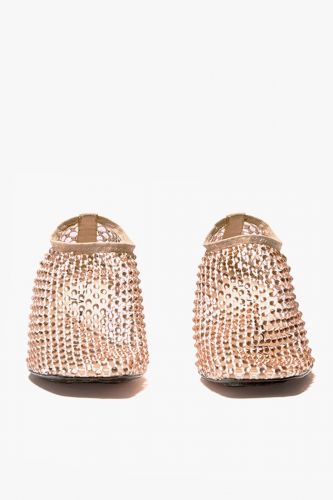 Strategia Ballerines Or femmes (ballerine filet à talon 5 cm - R14 filet + strass platine) - Marine | Much more than shoes