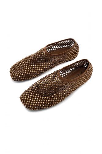 Ballerines filet à strass marron STRATEGIA | Marine