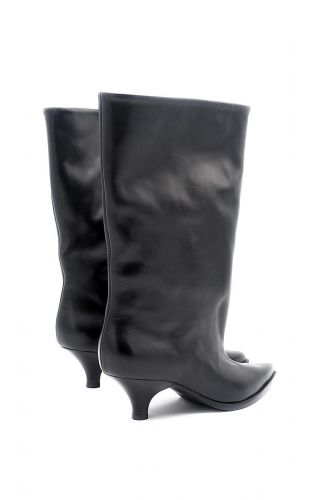 Strategia boots Noir femmes (boots mi-haut pointu cuir noir - E4303 noir) - Marine | Much more than shoes