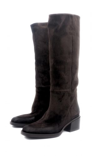 Strategia botte Brun femmes (botte nubuk brun bout carré - E4412 brun) - Marine | Much more than shoes