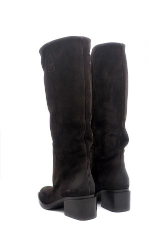 Strategia botte Brun femmes (botte nubuk brun bout carré - E4412 brun) - Marine | Much more than shoes