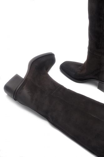 Strategia botte Brun femmes (botte nubuk brun bout carré - E4412 brun) - Marine | Much more than shoes