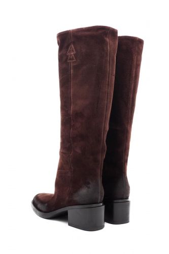 Botte tube bordeaux en nubuck à talon moyen STRATEGIA | MARINE Auvelais