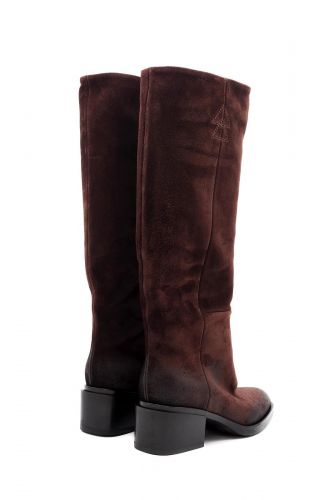 Botte tube bordeaux en nubuck à talon moyen STRATEGIA | MARINE Auvelais